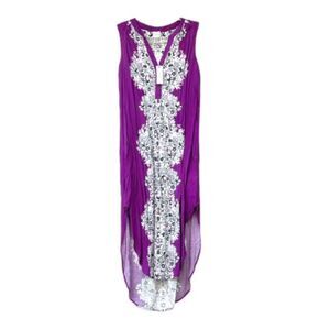 Cupio High Low Purple Midi Dress New NWT